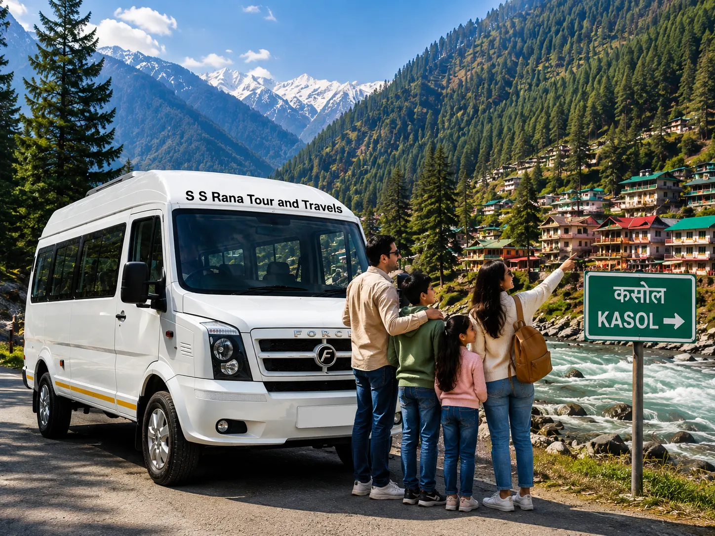 9 Seater Tempo Traveller on Rent from Delhi to Kasol by S S Rana Tour and Travels